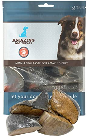 Stuffed Cow Hooves [5, 10, 20, and 50 Count] - Veggie Stuffed Hooves - (5 Count) - Long Lasting Cow Hooves for Dogs