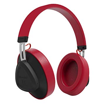 Bluedio TM Bluetooth 5.0 On-Ear Headphones Voice Control Stereo Wireless Headsets for Music& Call,Built-in Mic, Red