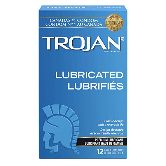 TROJAN Classic Lubricated Latex Condoms, Smooth Design, 12 Count