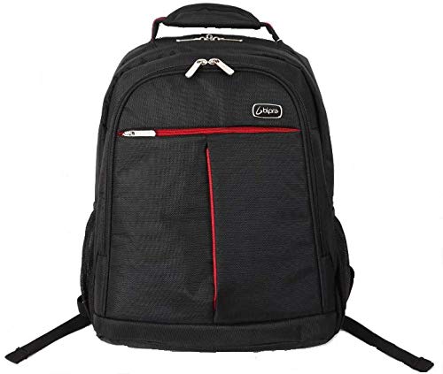 Bipra 15.6 inch Laptop Bag Backpack Suitable For 15.6 Inch Laptops, Netbook Computers, With Pockets (Black Red)