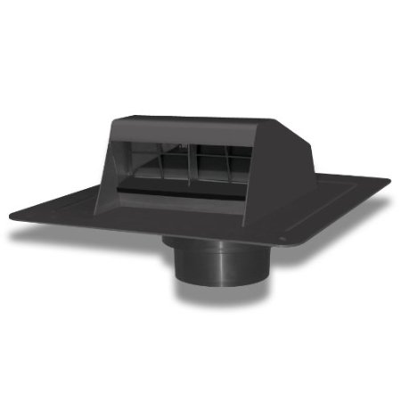 Duraflo 6013BL Roof Dryer Vent Flap with ATT Collar Black