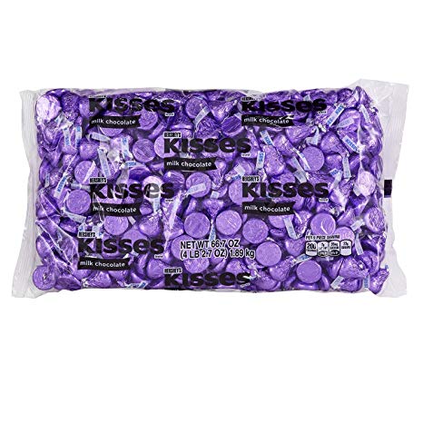 HERSHEY'S Kisses Chocolate Candy, Purple, 4.1 Pounds Bulk Candy