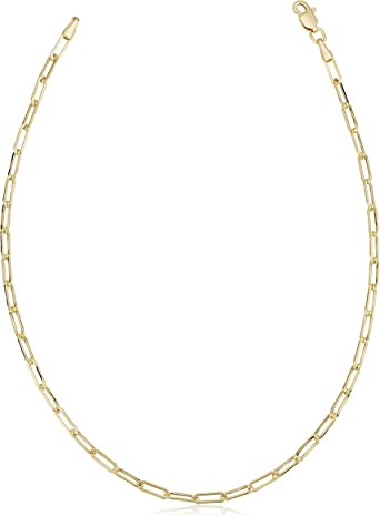 10k Yellow Gold Paperclip Link Chain Bracelet (2.5 mm, 7 inch) | Minimalist Jewelry for Women