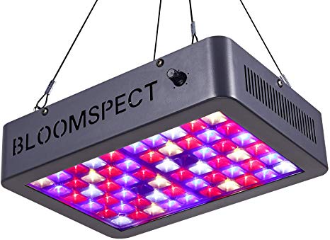 BLOOMSPECT Dimmable Series 600W LED Grow Light, Full Spectrum for Indoor Hydroponics Greenhouse Plants Veg and Bloom (60pcs 10W LEDs)