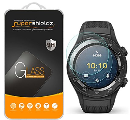 [2-Pack] Supershieldz For Huawei Watch 2 Sport Tempered Glass Screen Protector, (Full Screen Coverage) Anti-Scratch, Anti-Fingerprint, Bubble Free, Lifetime Replacement Warranty