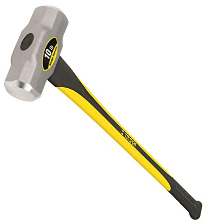 Truper 30930 10-Pound Sledge Hammer, Fiberglass Handle with Rubber Grip, 36-Inch