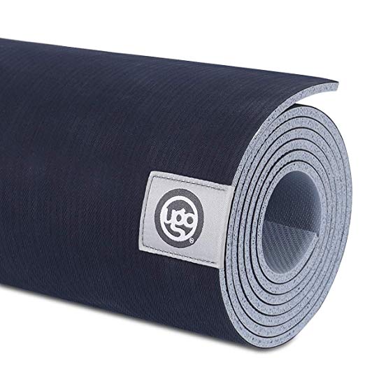 UGO Rubber Yoga Mat 71 x 26 Inch Extra Large Reversible Non-Slip Texture for Meditation/Hot Yoga/Pilates/Fitness Exercise (5MM)