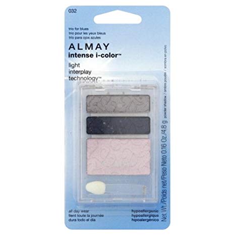 Almay Intense I-color Powder Shadow, Trio for Blues 032 , 0.16 Oz (4.8g), 1 Ea