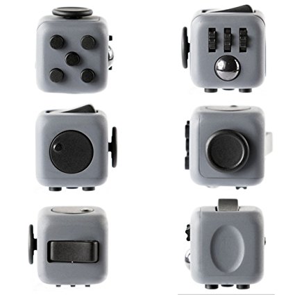 Fidget Cube Relieves Stress And Anxiety for Children and Adults Black/Grey(01 )