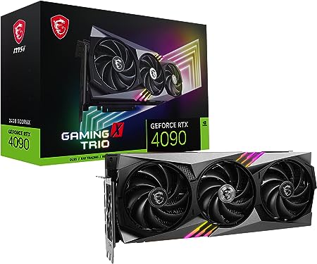 MSI GeForce RTX 4090 GAMING X TRIO 24G Gaming Graphics Card - 24GB GDDR6X, 2595 MHz, PCI Express Gen 4, 384-bit, 3x DP v 1.4a, HDMI 2.1a (Supports 4K & 8K HDR)