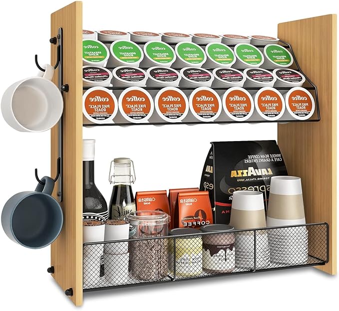 Mefirt K Cup Holder - K Cup Holders for Counter, Large Capacity Coffee Pod Organizer for Coffee Bar Accessories and Cup Storage Organizer, KCup Coffee Station Organizer for Countertop, Home or Office