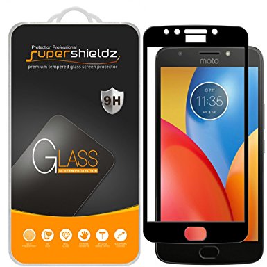 [2-Pack] Supershieldz for Motorola "Moto E4 Plus" / "Moto E Plus" (4th Generation) Tempered Glass Screen Protector, [Full Cover] Anti-Scratch, Bubble Free, Lifetime Replacement Warranty (Black)