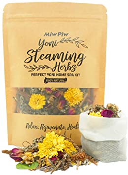 Miw Piw Yoni Steaming Herbs, 4-6 Steams, 100% Natural V Detox & Cleanse, Steam Seat Kit- Rejuvenate Heal