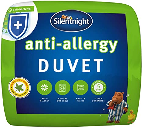 Silentnight Anti Allergy Single Duvet 7.5 Tog - All Year Round Quilt Duvet Anti-Bacterial and Machine Washable - Single Bed