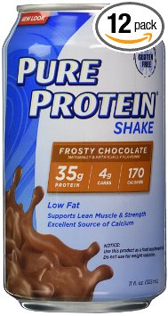 Pure Protein 35g Shake - Frosty Chocolate, 11 ounce, (Pack of 12)