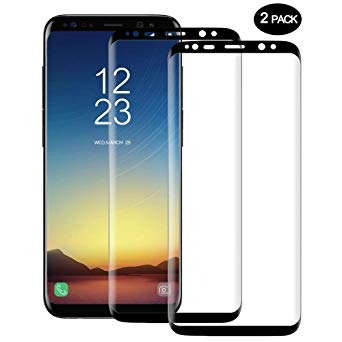 Galaxy S8 Plus Screen Protector [2 Pack], Compatible Samsung S8 Plus Tempered Glass Guard Film Screen Film HD Clear 3D Curved Full Coverage Screen Saver[9H Hardness,Anti-Scratch, Anti-Bubble](NOT S8)