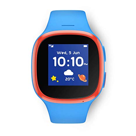 Vodafone V-Kids Watch with TCLMOVE, a GPS Kids Smart Watch Including 3 Months Free Subscription Cost, with GPS Tracker, SOS Alert Button and Voice Messaging Function. V-Sim by Vodafone Included – Blue