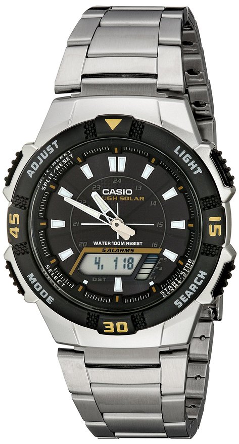 Casio Mens AQS800WD-1EV Slim Solar Multi-Function Analog-Digital Watch