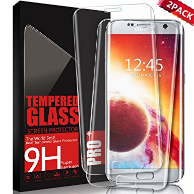 Galaxy S7 Edge Glass Screen Protector SGIN, [2Pack]Highest Quality Premium Tempered Glass Anti-Scratch, Clear High Definition (HD) Screen Film for Galaxy S7 Edge(Full Screen Coverage)