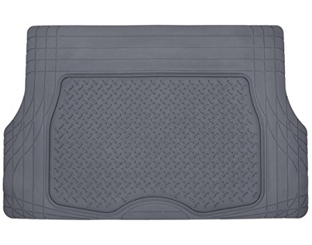 Motor Trend® Heavy Duty Rubber Cargo Mat Trunk Liner for Car SUV Auto (Gray) - Odorless All Weather