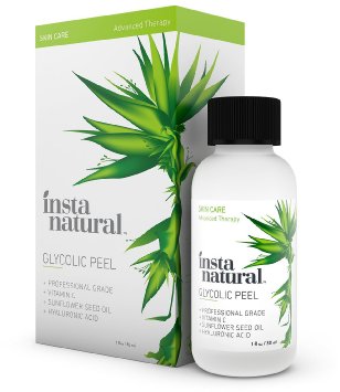 InstaNatural Glycolic Acid Peel - With 30% Glycolic Acid, Vitamin C, & Hyaluronic Acid - Best Treatment to Exfoliate Deep, Minimize Pores & Reduce Breakouts, Appearance of Aging & Scars - 1 OZ