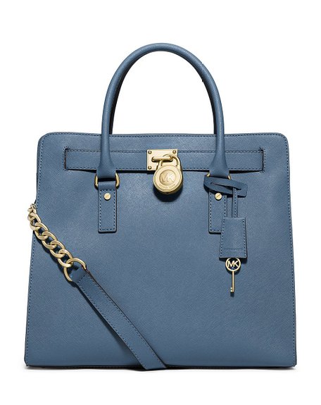 NEW AUTHENTIC MICHAEL KORS HAMILTON LARGE NS SHOULDER BUSINESS HANDBAG TOTE (Cornflower)