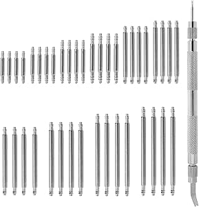 Watch Repair Tool Kit, 41 PCS Watch Band Pins Replacement Set Watch Spring Bar Tool Kit Watch Link Remover Kit 10 Sizes Heavy Duty Stainless Steel Watch Spring Pins Length 8mm-26mm,Diameter 1.5mm