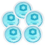 Round Reusable Small Gel Ice Packs Microwavable Hot Packs Boo boo First Aid Hot Cold Packs by IceWraps 5 Pack Blue