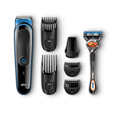 Braun Multi Grooming Kit MGK3045 Black/Blue, 7-in-1 Precision Trimmer for Beard and Hair Styling