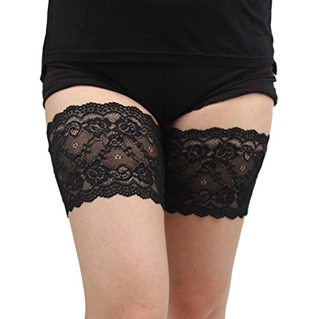Yusongirl Women Sexy Lace Thigh Bands Elastic Anti-Chafing Prevent Thigh Chafing 1 Pair