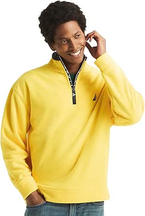 NAUTICA Men's Solid 1/4 Zip Fleece Sweatshirt