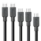 Micro USB Cable New Trent 5-pack Premium Micro USB Cables in Assorted Lengths 1 Foot 3ft 6 Feet High Speed USB 20 Male to Micro B Sync and Charge Cables for Samsung Android Smartphones - Black