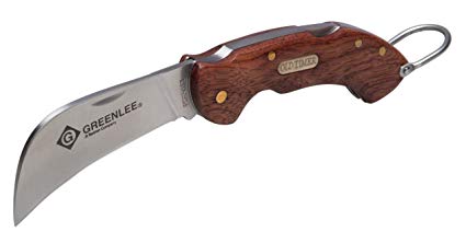 Greenlee 0652-28 Wood Handle Hawkbill Pocket Knife