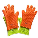 O2shine Silicone BBQ Gloves-Heat Resistant-Good for GrillingBoilingBaking-LightFlexible