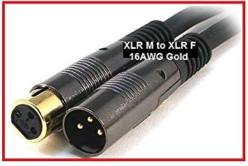PTC Premier GOLD HIGH GRADE Series XLR Male to XLR Female 16AWG - Gold Plated - 6 ft Microphone   Interconnect Cable