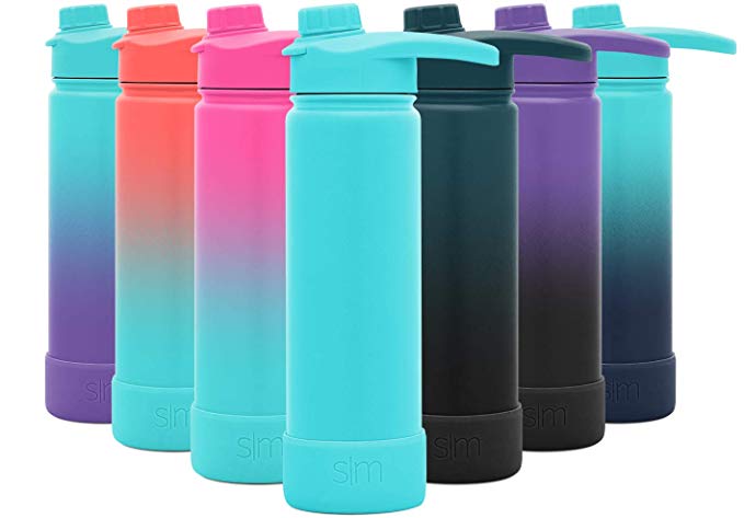 Simple Modern 22 Ounce Summit Water Bottle with Chug Lid & Protective Boot - Hydro Vacuum Insulated Flask 18/8 Stainless -Caribbean