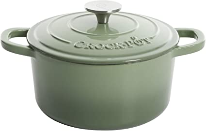 Crock Pot Artisan Round Enameled Cast Iron Dutch Oven, 5-Quart, Pistachio Green