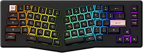 EPOMAKER AKKO ACR PRO Alice Plus 68-Key Hot Swappable Split Wired Mechanical Gaming Keyboard, with Double-Shot PBT ASA Keycaps, for Win/Mac/Linux（Black Pink）