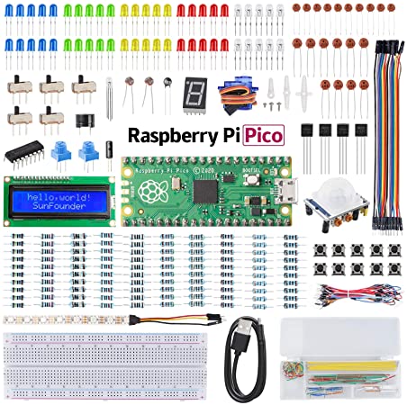 SunFounder Raspberry Pi Pico Basic Starter Kit with Detailed Online Tutorials, One-Stop Learning Electronics and Programming for Raspberry Pi Arduino Beginners & Software Engineer