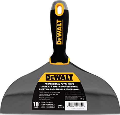 DEWALT 10" Putty Knife | Stainless Steel w/Soft Grip Handle | DXTT-2-146