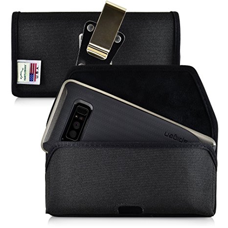Holster Belt Clip Case for Samsung Note 8 Black Nylon Metal Clip with Magnet Closure System