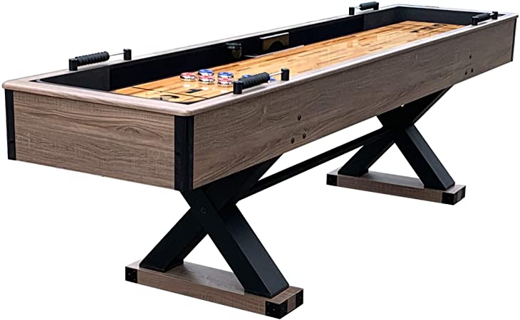 Hathaway Excalibur 9' Shuffleboard Table, Black, Driftwood (BG50356)