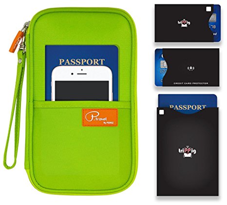 P.travel Passport wallet cover / Travel clutch bag / Credit Card cash organizer / Passport Holder