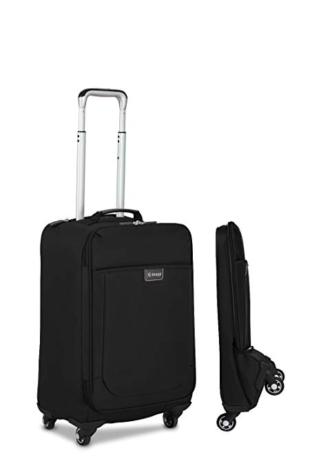 Biaggi Leggero Foldable Spinner Carry-On Suitcase - Compact Luggage 22-Inch - As Seen on Shark Tank - Black