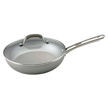 Farberware Specialties Aluminum Nonstick 10-1/2-Inch Deep Covered Skillet, Champagne