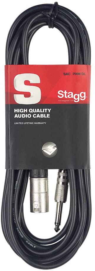 Stagg SAC3PXM DL 3m/10 ft Deluxe XLR Male to Jack Cable