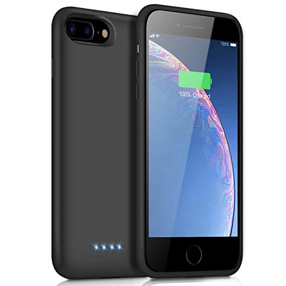 Battery Case for iPhone 8 Plus/7 Plus, [8500mAh] Xooparc Protective Portable Charging Case Rechargeable Extended Battery Pack for Apple iPhone 8 Plus&7 Plus (5.5') Backup Power Bank Cover - Black