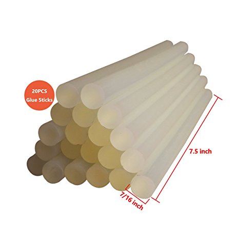 FOLOTE Full Size Strong Hot Melt Glue Sticks (7/16" x 7.5") -20 Sticks per Package