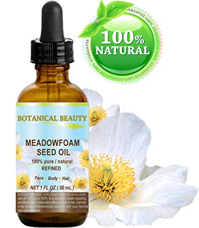 MEADOWFOAM SEED OIL 100% Pure / Natural / Refined / Undiluted for Face, Body, Hair and Nail Care. 1 Fl.oz.- 30 ml.