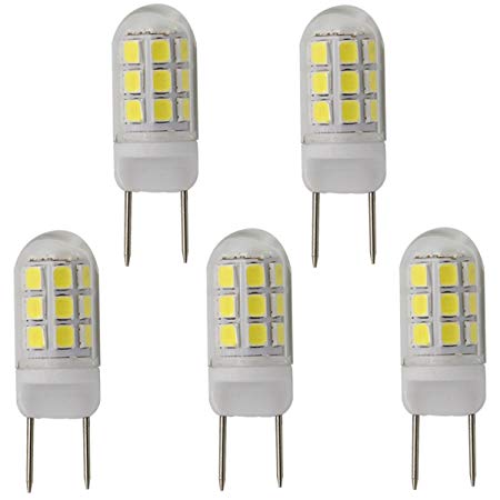 G8 led bulbs dimmable 3.5W, 20W 25W 35W g8 gy8.6 replacement (35W Equivalent), AC110-130V Daylight white 6000K, Pack of 5 (Daylight White 6000K)